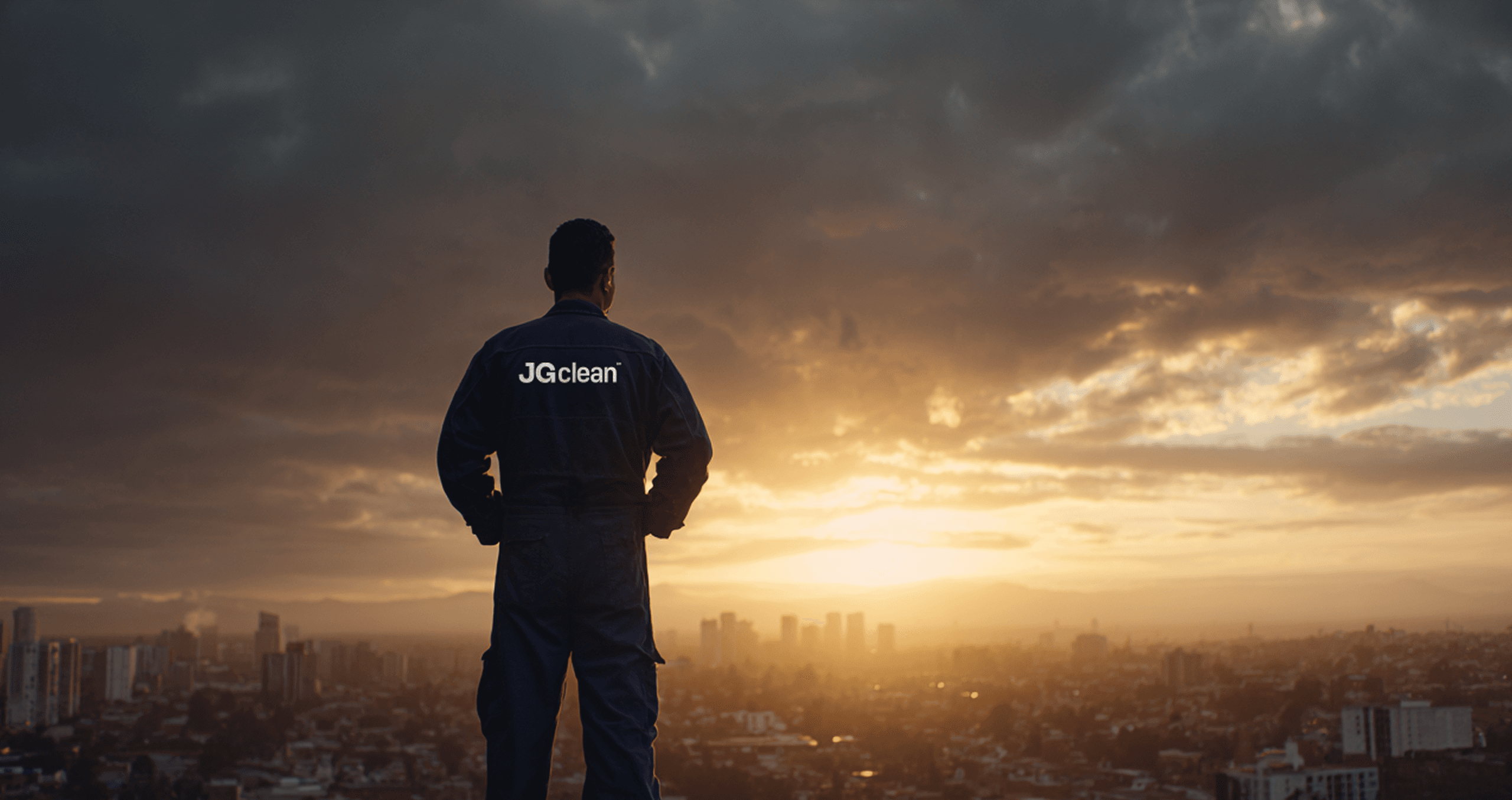 JG Clean worker overlooking the city